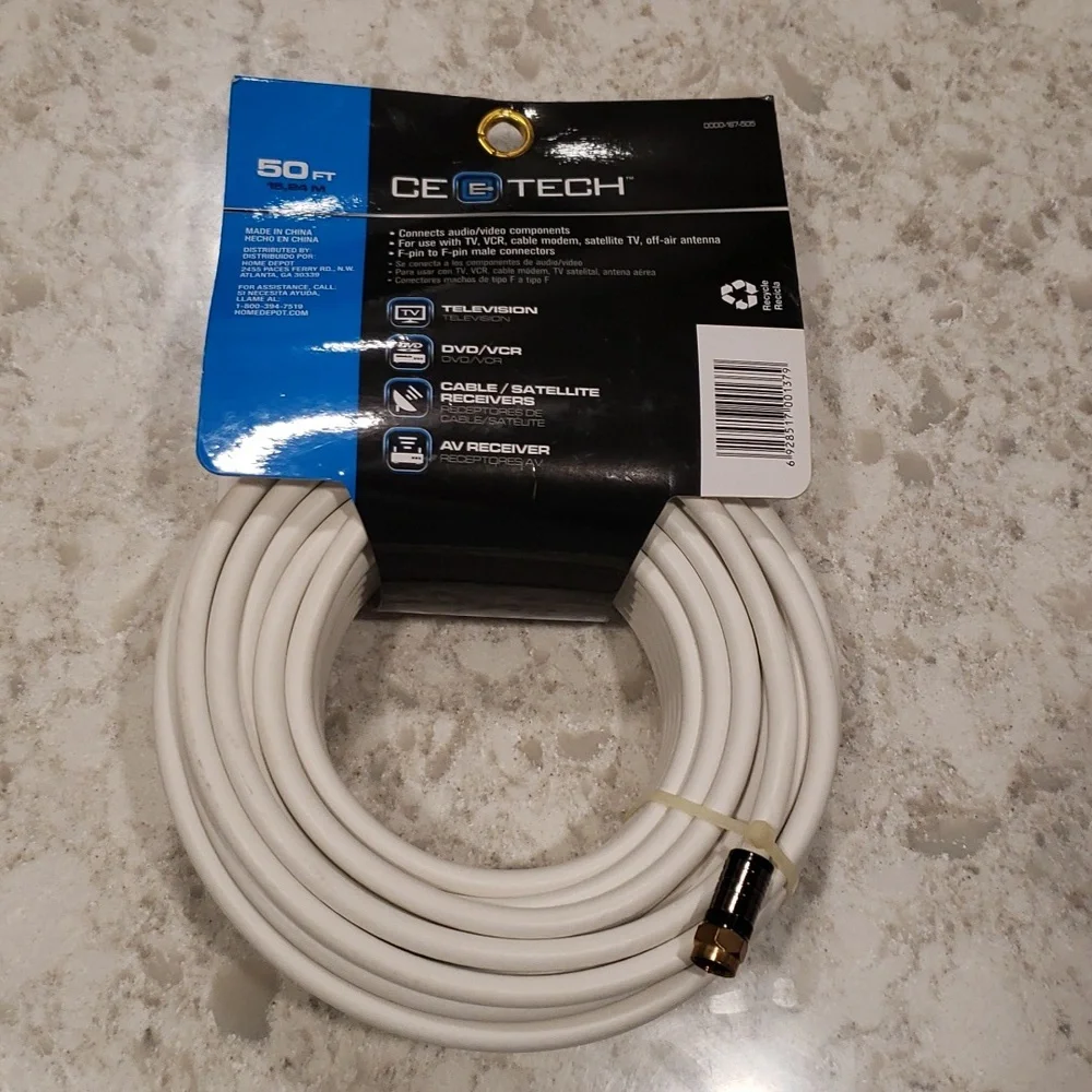 50ft RG-6 Coaxial Cable CE TECH